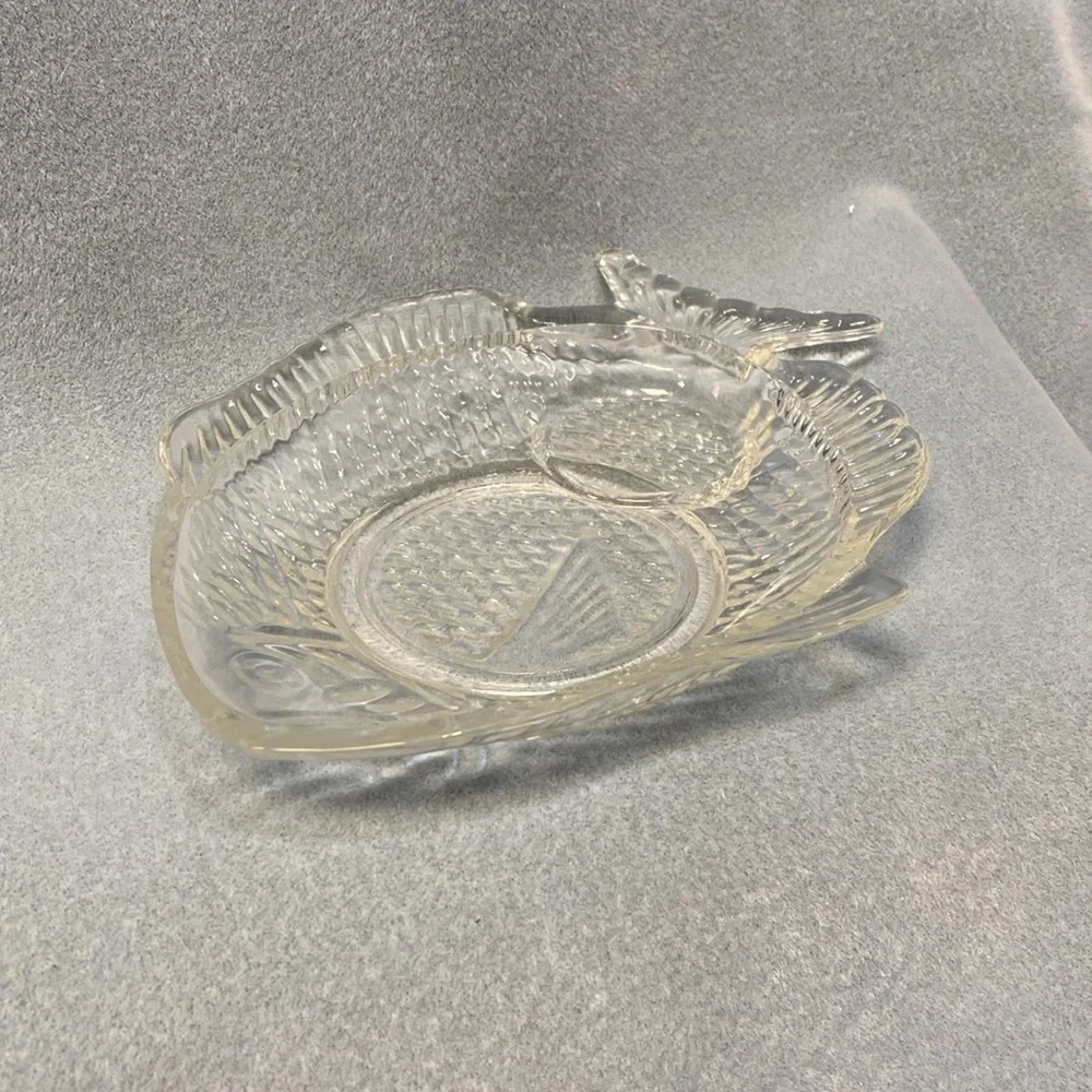 2-Glass Fish Appetizer Plate 1950's Brazil (Set of two)